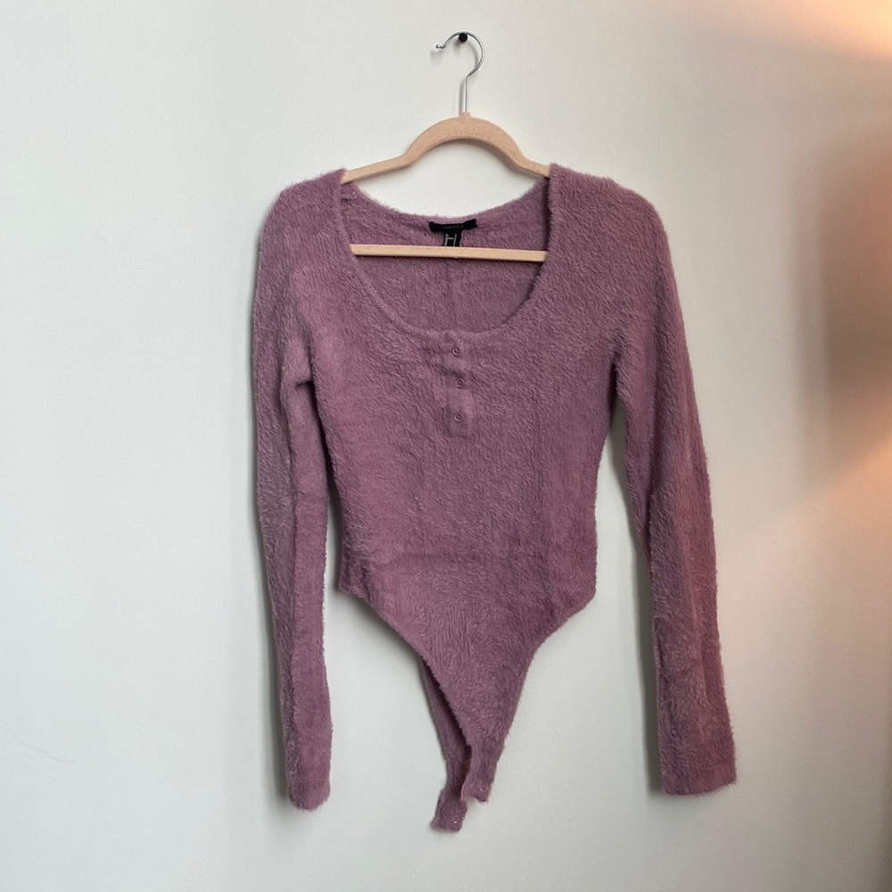 Fuzzy Lavender Bodysuit Size Small